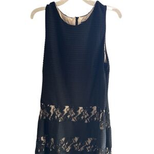 Gabby Skye Sleeveless Black Party Gothic Dress Beige UnderSlip Lace Bodice Sz 16